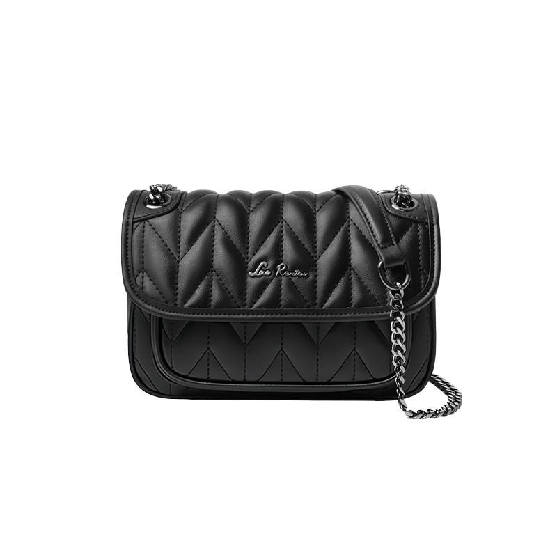LAORENTOU Synthetic Leather Crossbody Bag Regular Women's Black