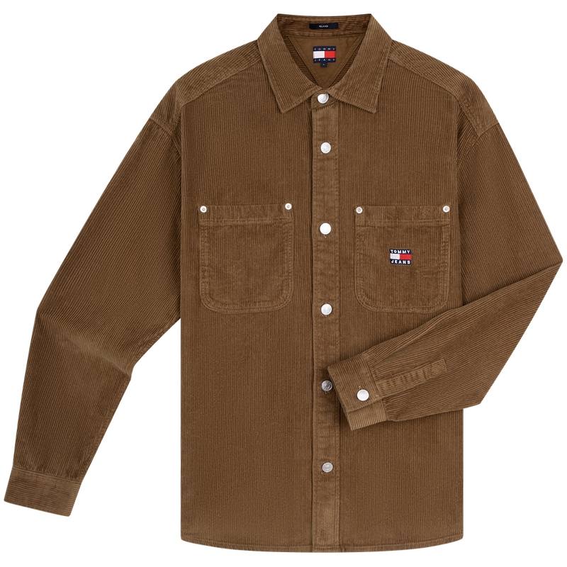 Tommy Hilfiger Shirts Men's Brown GVP Lapel Thickened Other