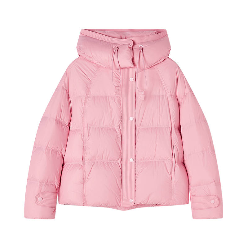 XIANGYING Down Jackets Women's Light Pink Moderate Puffer Jacket