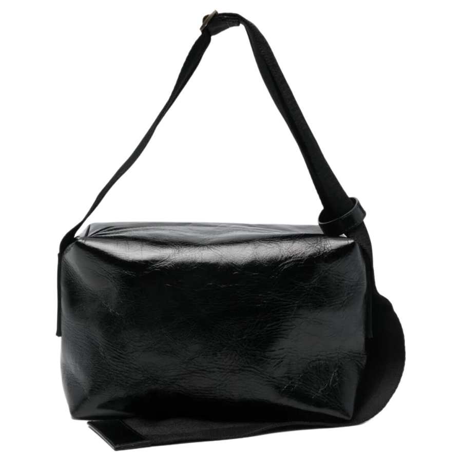 UMA WANG Calfskin Shoulder Bag Medium Women's Black