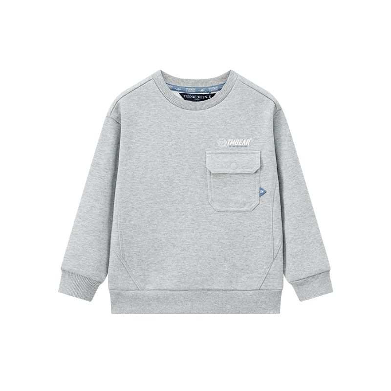 Teenie Weenie Men Sweatshirt FW25 Crew Neck Pullover Fleece Lined Casual Kids'