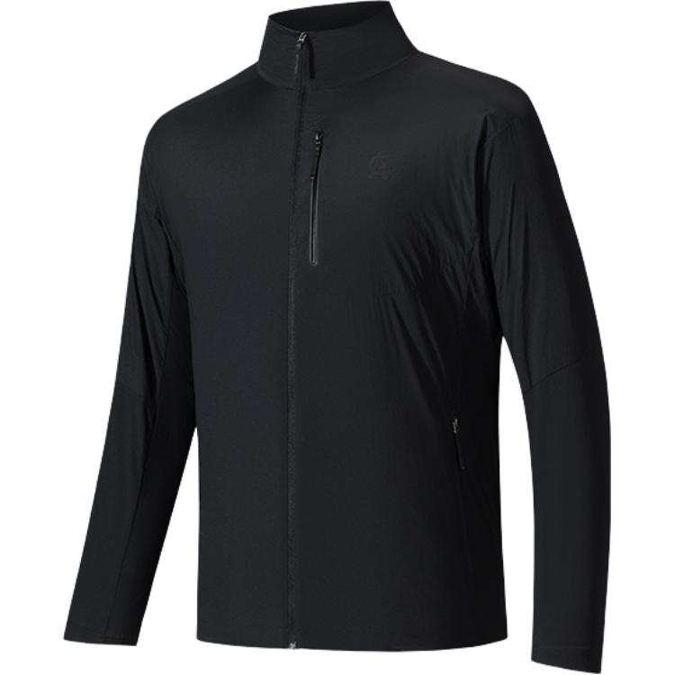 ANTA ANTA Jackets Men's Black Stand Collar Moderate Wind Shell
