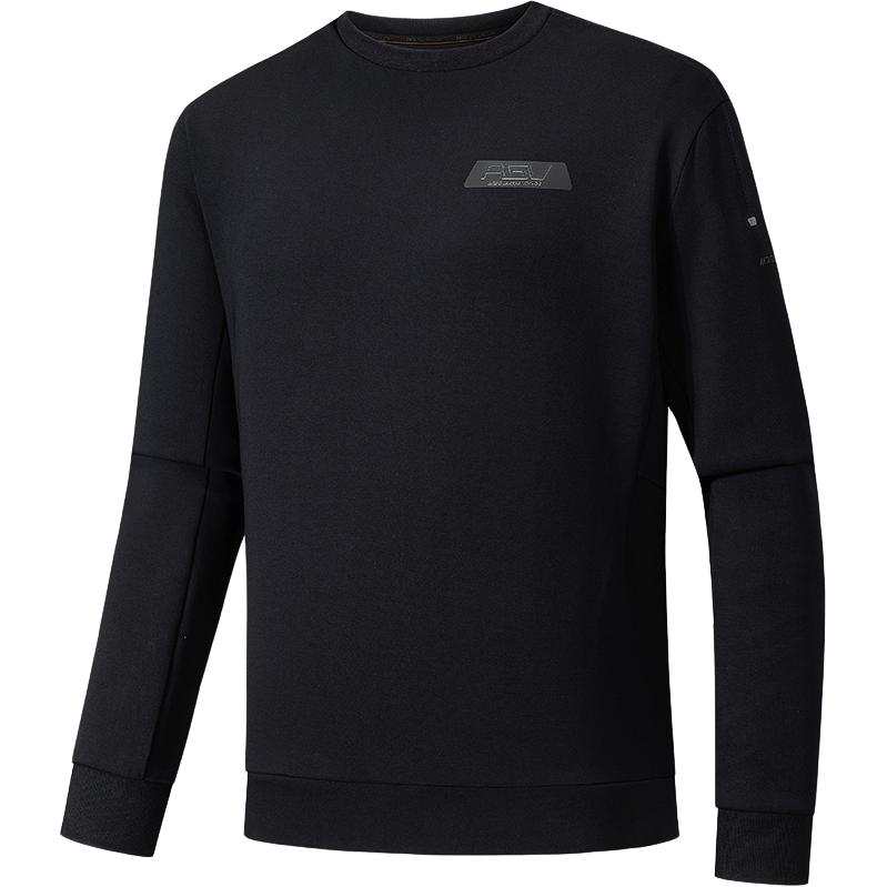 ANTA Sweatshirts Men's Black Crew Neck Moderate Regular
