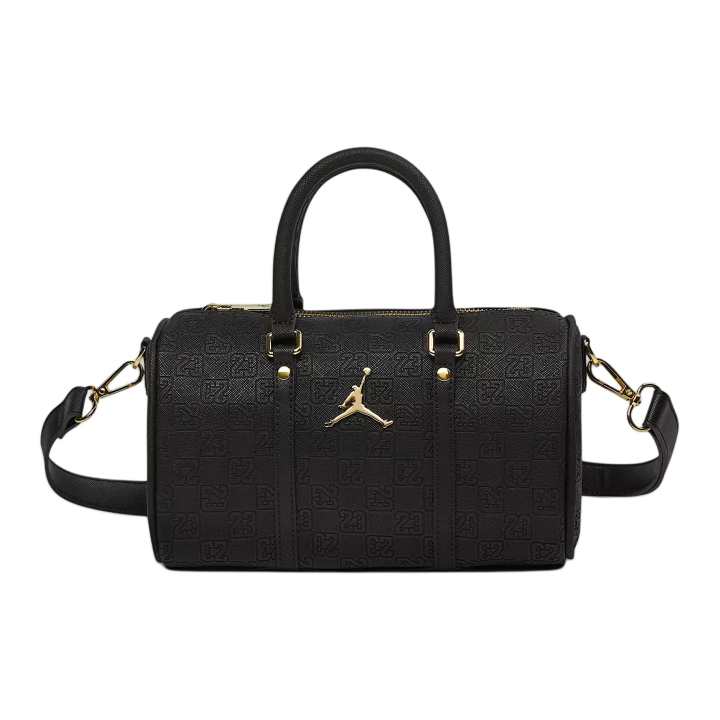Jordan Jordan Monogram Synthetic Leather Handbag Unisex Black/Gold