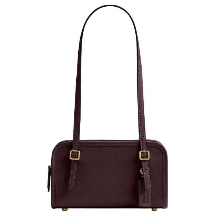 COACH SWING Cow Leather Shoulder Bag Small Women's Red Chestnut