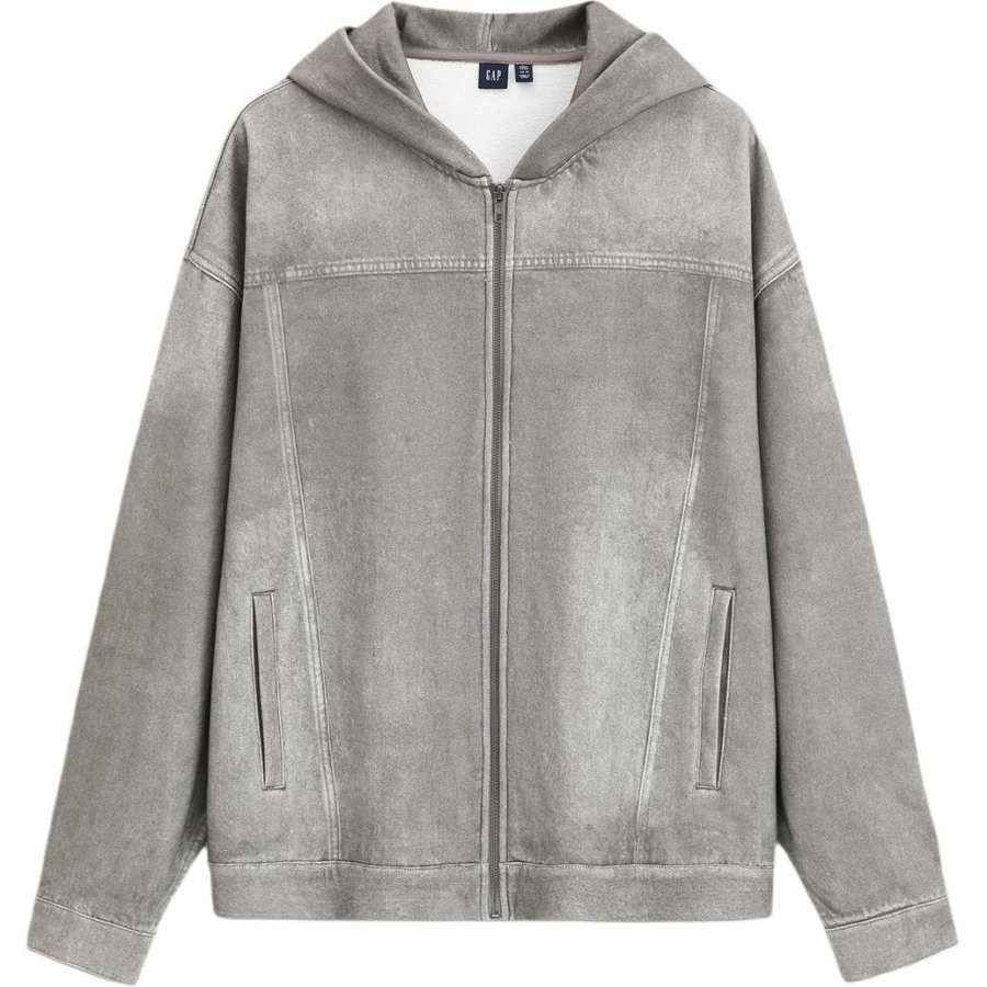 GAP Sweatshirts Men's Gray Hooded Moderate Cardigan