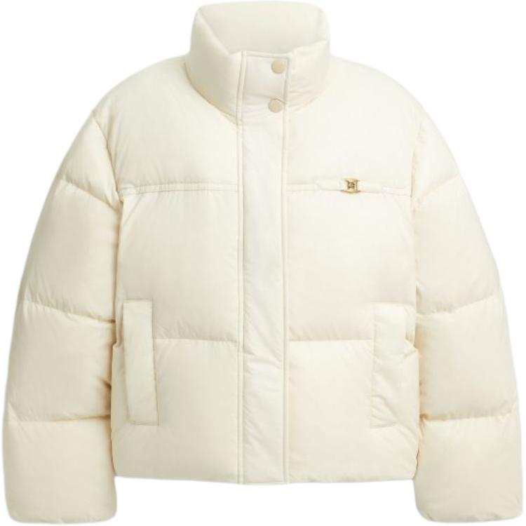COACH COACH Down Jackets Women's Beige Stand Collar Moderate