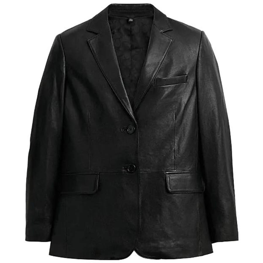 COACH COACH FW23 Leather Jacket Men's Black