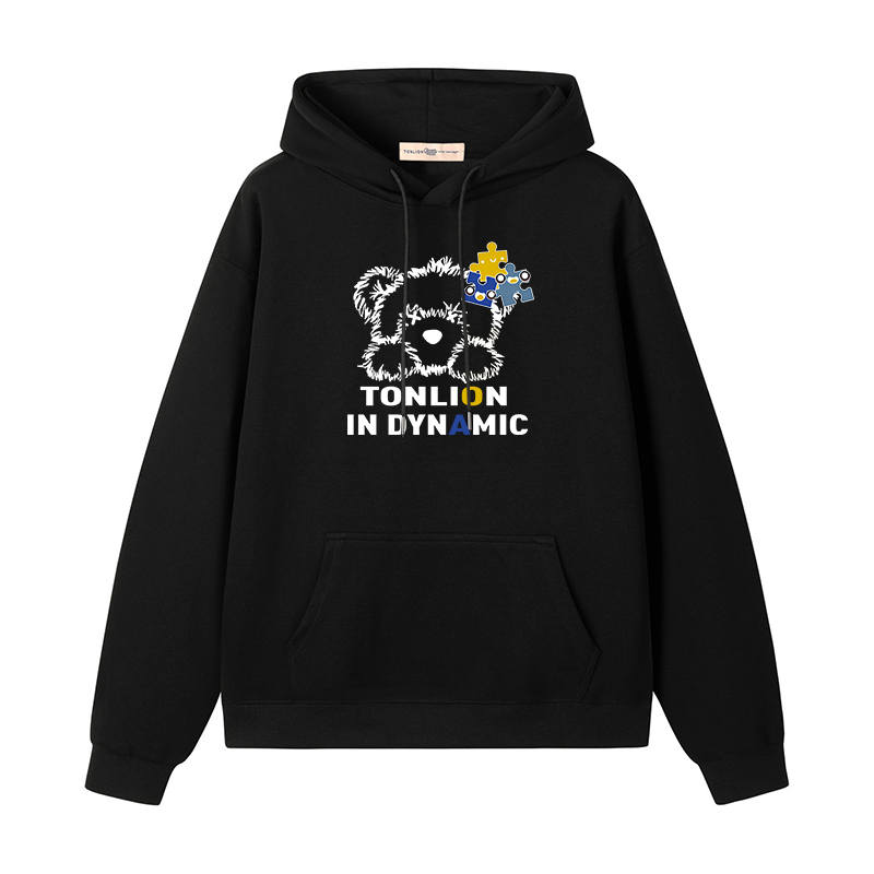 Tonlion Sweatshirts Unisex Hooded Moderate Heavyweight