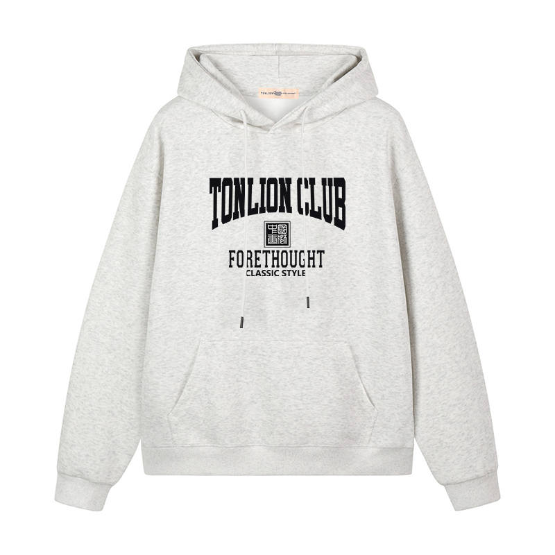 Tonlion Sweatshirts Unisex Hooded Moderate Heavyweight