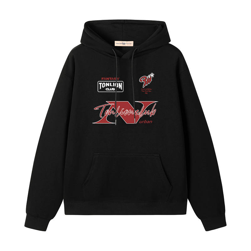 Tonlion Sweatshirts Unisex Hooded Moderate Heavyweight