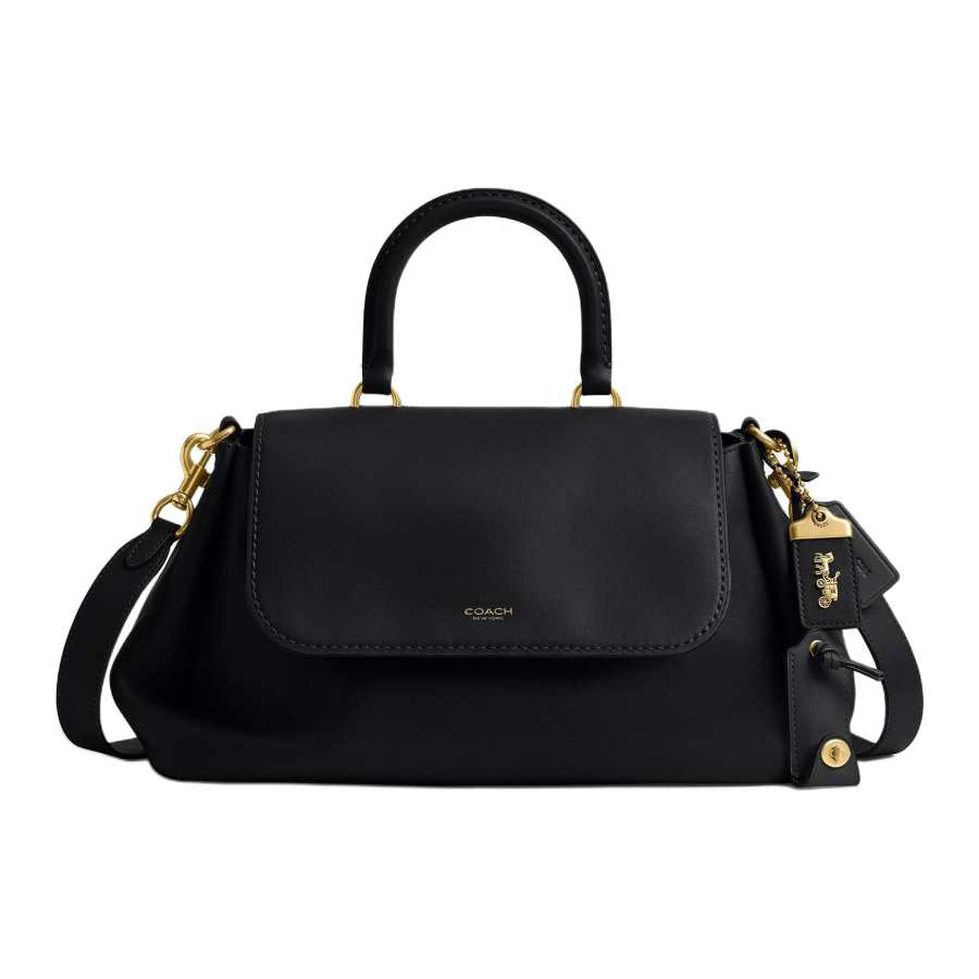 COACH Cow Leather Handbag Large Women's Black