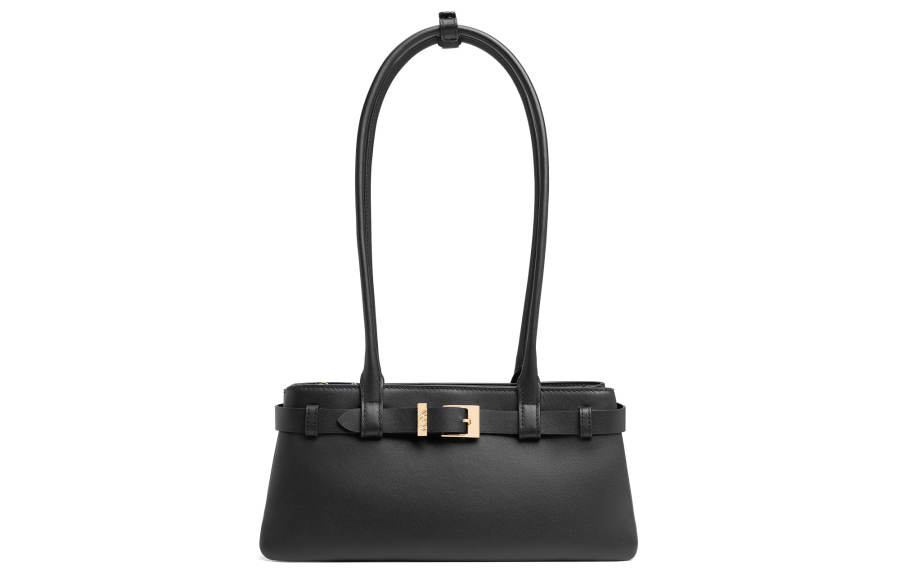 CHARLES&KEITH Top Grain Cow Leather Baguette Bag Shoulder Bag Medium Women's Black/Red Brown