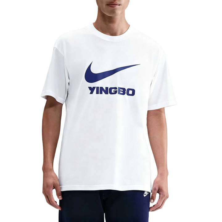 Nike Nike T Shirts Men's White/Royal Blue Crew Neck