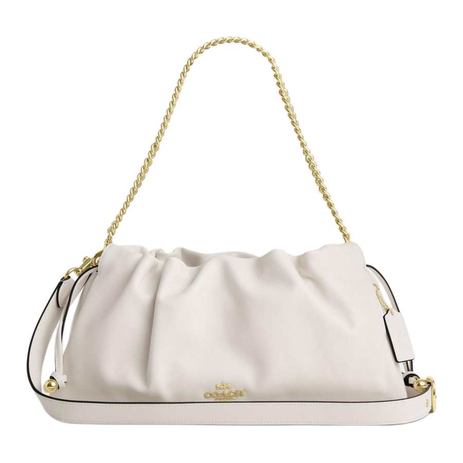 COACH Faye Cow Leather Handbag, Shoulder Bag Large Women's Chalk White