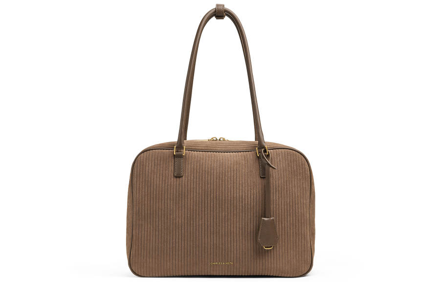 CHARLES&KEITH Synthetic Leather Shoulder Bag Large Women's Mocha Brown Mocha