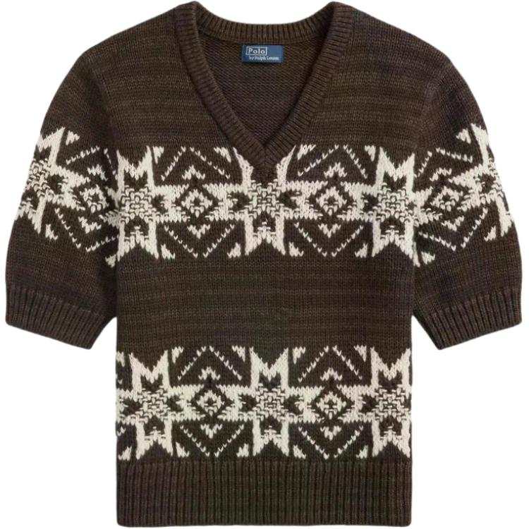 Polo Ralph Lauren Fairisle-pattern V-neck sweater