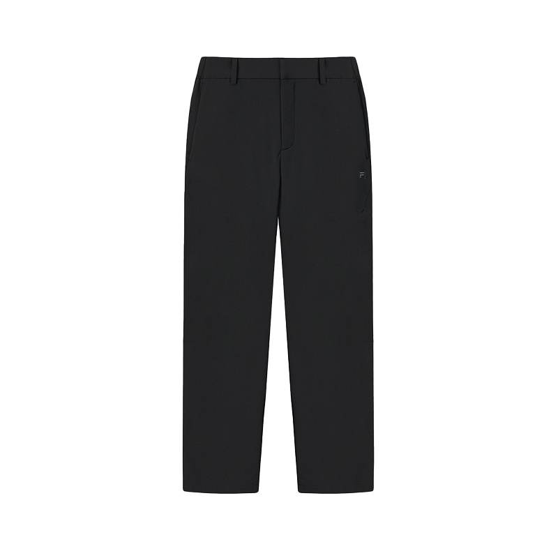 FILA WHITE Casual Pants Men's Jet Black Moderate Straight Fit Pants