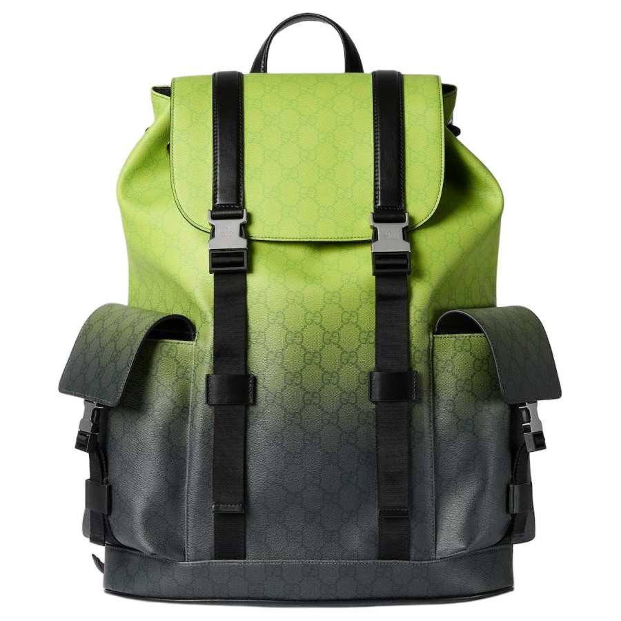 GUCCI GUCCI Fabric Backpack Large Men's Lime And Black