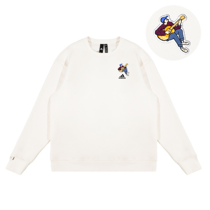 Adidas Adidas LABEL Sweatshirts Unisex White Crew Neck Moderate Regular
