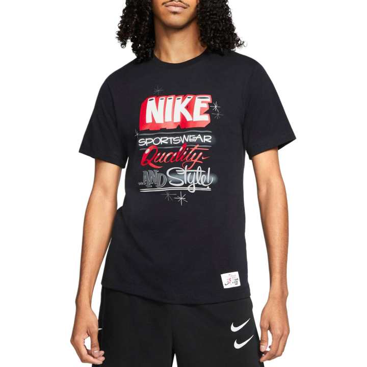 Nike Nike T Shirts Men's Black Moderate Straight Fit