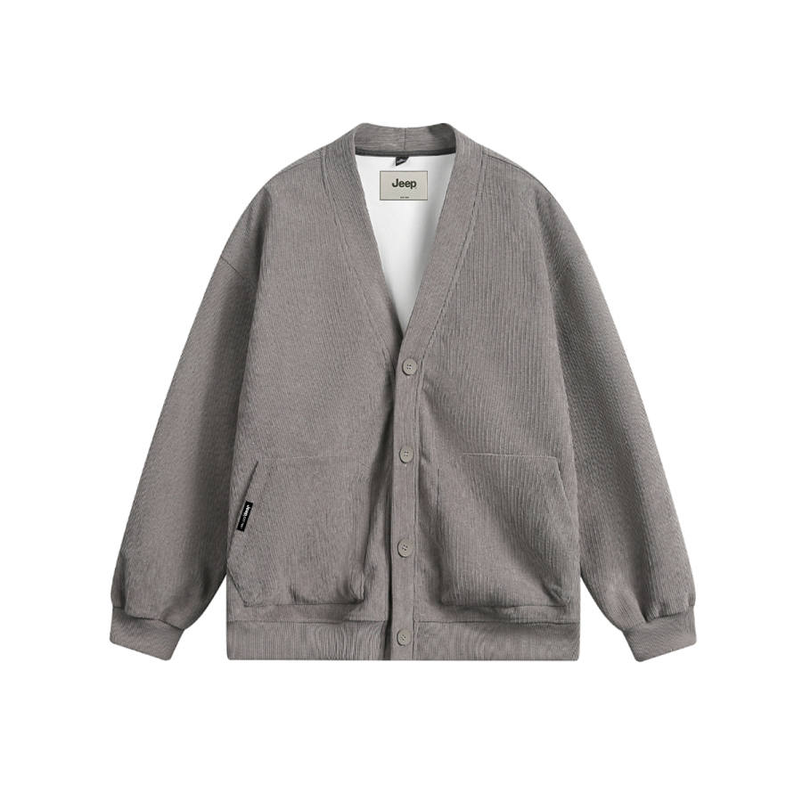 Jeep Knitwear Unisex V Neck Moderate Cardigan