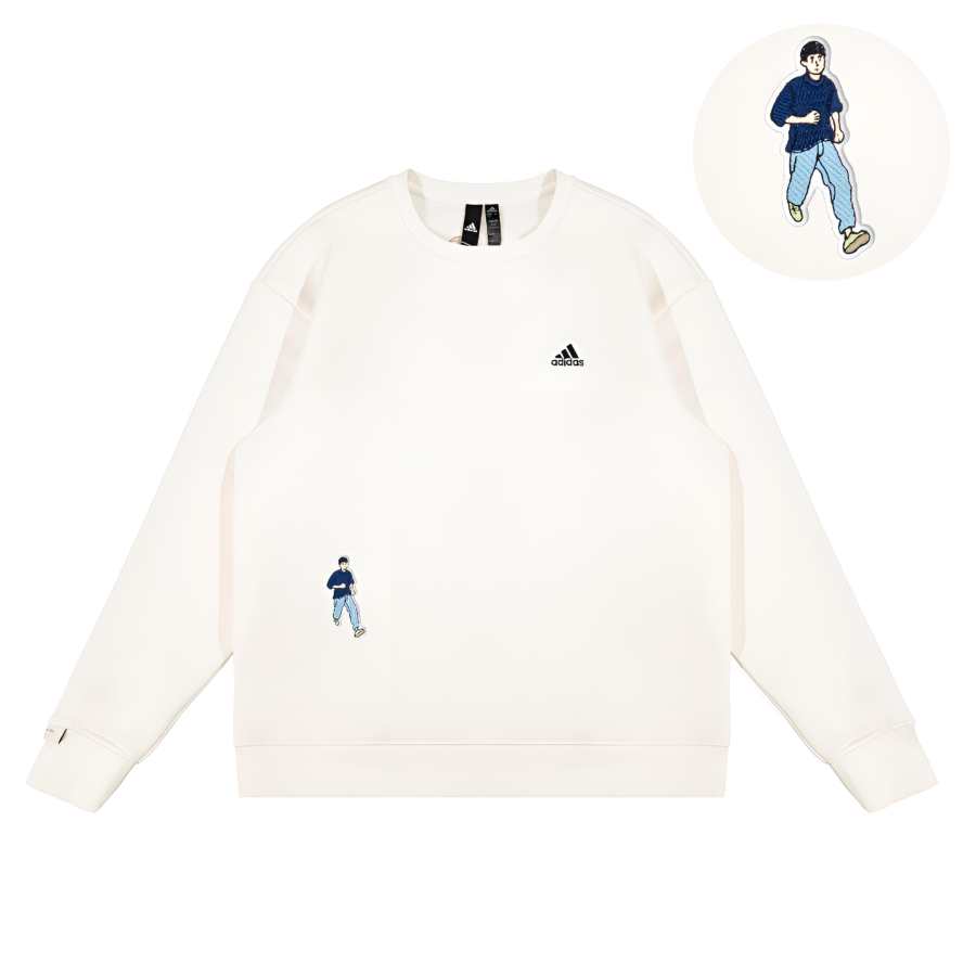 Adidas Adidas LABEL Sweatshirts Unisex White Crew Neck Moderate Regular
