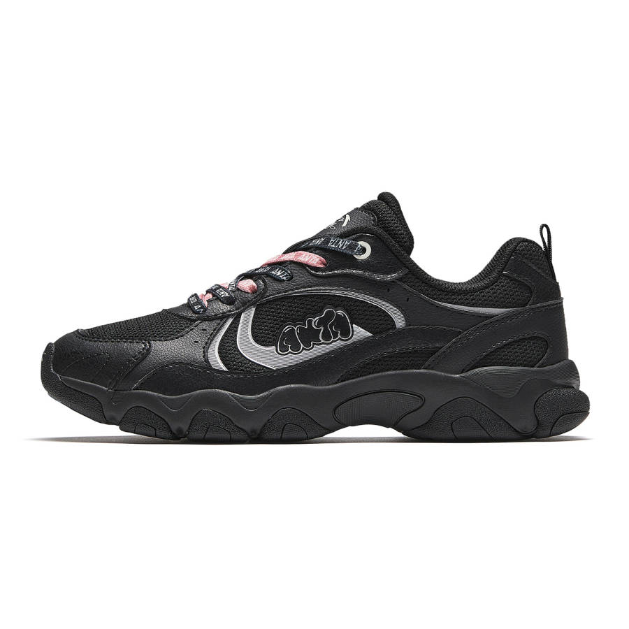 Anta Abrasion Resistant Slip Resistant Casual Shoes Women's Black Silver