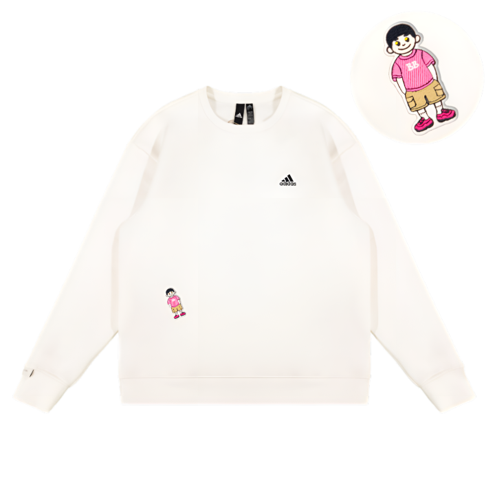 Adidas Adidas LABEL Sweatshirts Unisex White Crew Neck Moderate Regular