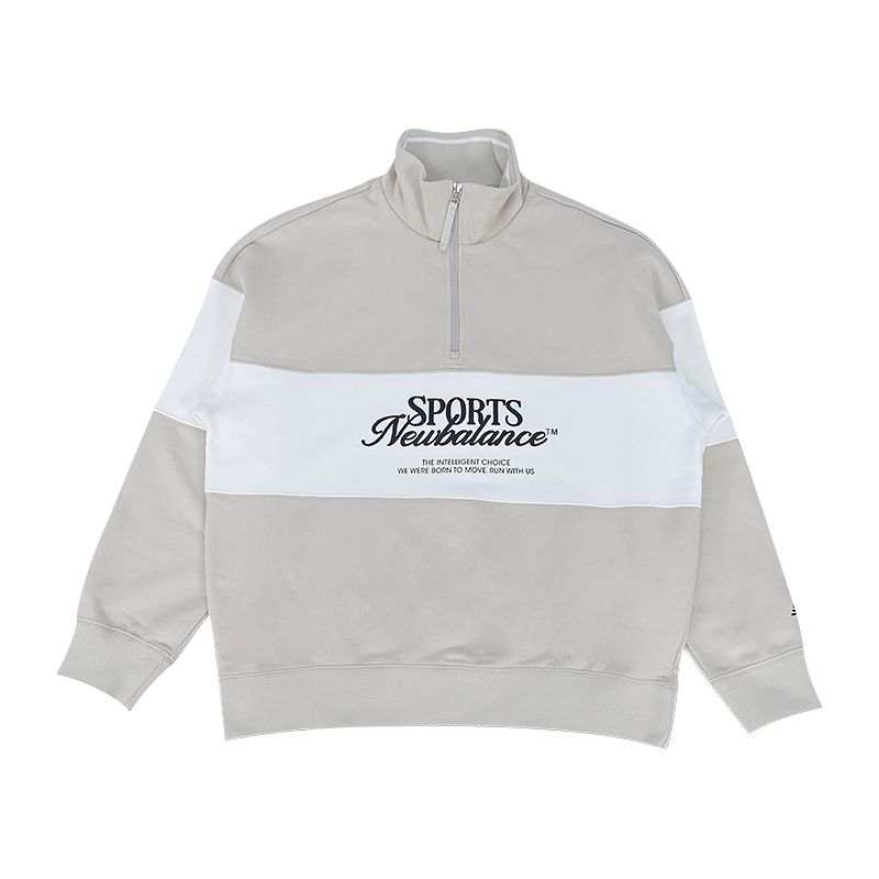 New Balance New Balance Sweatshirts Men's Heather Gray Stand Collar Moderate