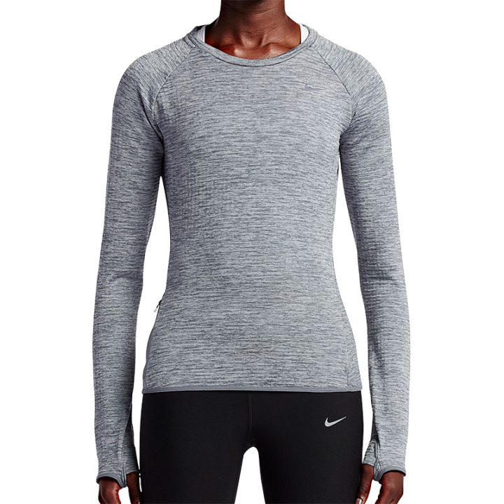 Nike Nike Therma T Shirts Women's Gray Crew Neck Moderate