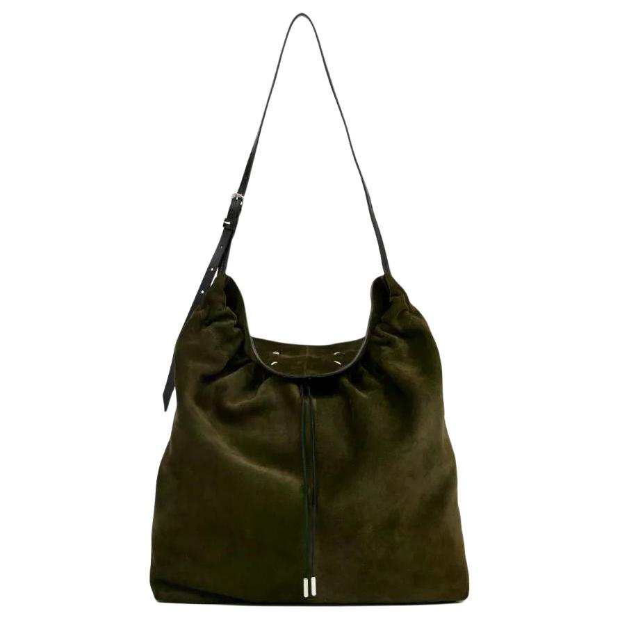 Maison Margiela Suede Drawstring Shoulder Bag