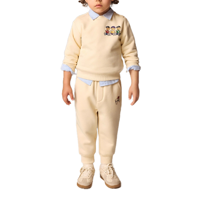 Teenie Weenie Men Casual Sportswear Fleece Lined Thermal Cute Soft 2 Piece Set Kids'