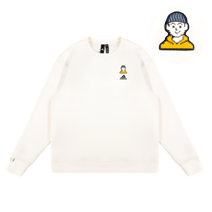 Adidas Adidas LABEL Sweatshirts Unisex White Crew Neck Moderate Regular
