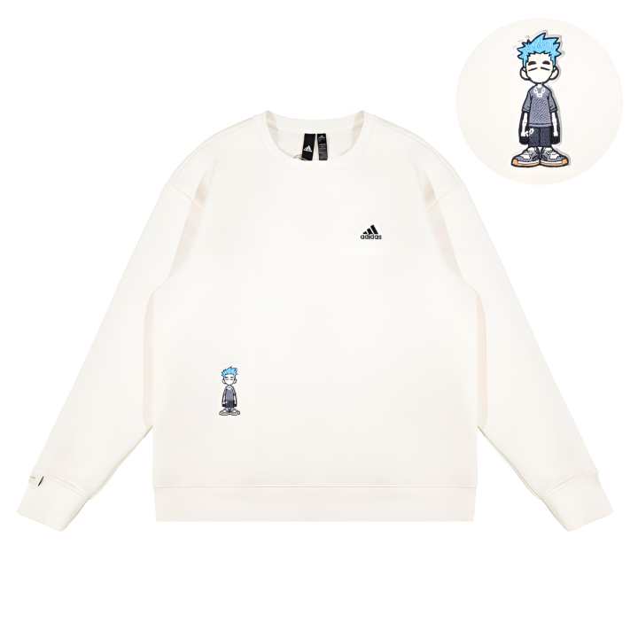 Adidas Adidas LABEL Sweatshirts Unisex White Crew Neck Moderate Regular