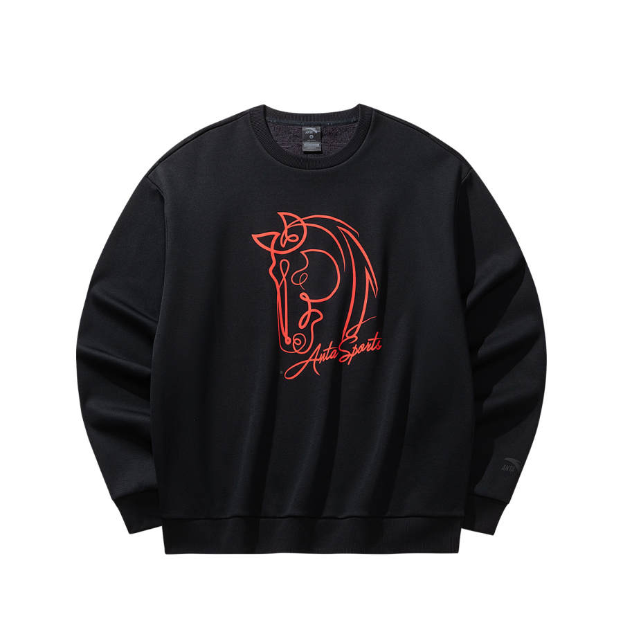 ANTA Anta Good Things Will Happen Sweatshirt Men's Basic Black