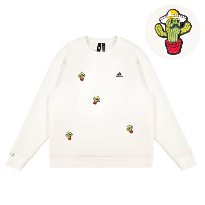 Adidas Adidas LABEL Sweatshirts Unisex White Crew Neck Moderate Regular