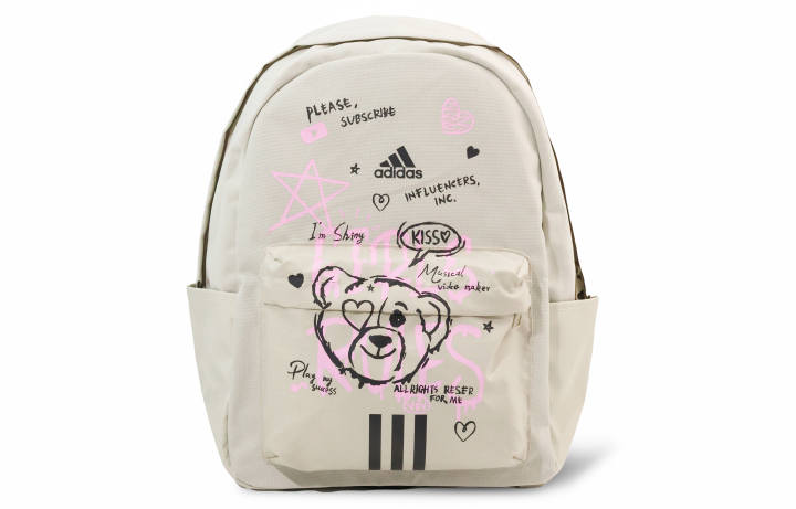 Adidas Adidas Polyester Recycled Material Backpack Regular Unisex Black Pink Gray