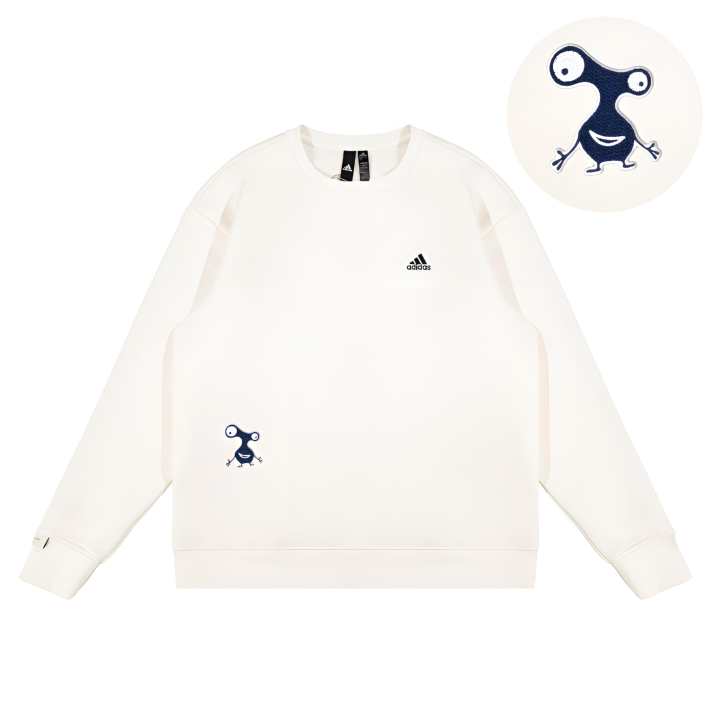 Adidas Adidas LABEL Sweatshirts Unisex White Crew Neck Moderate Regular