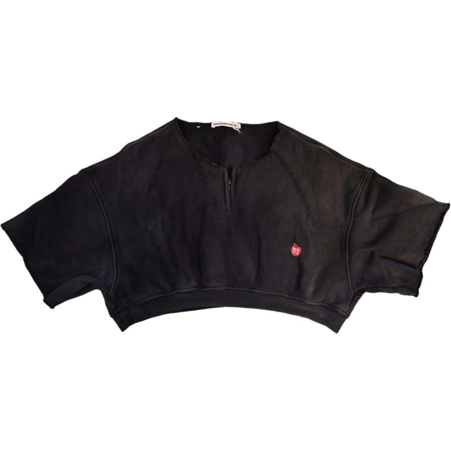 Alexander Wang T Shirts Women's Black Henry Collar Moderate