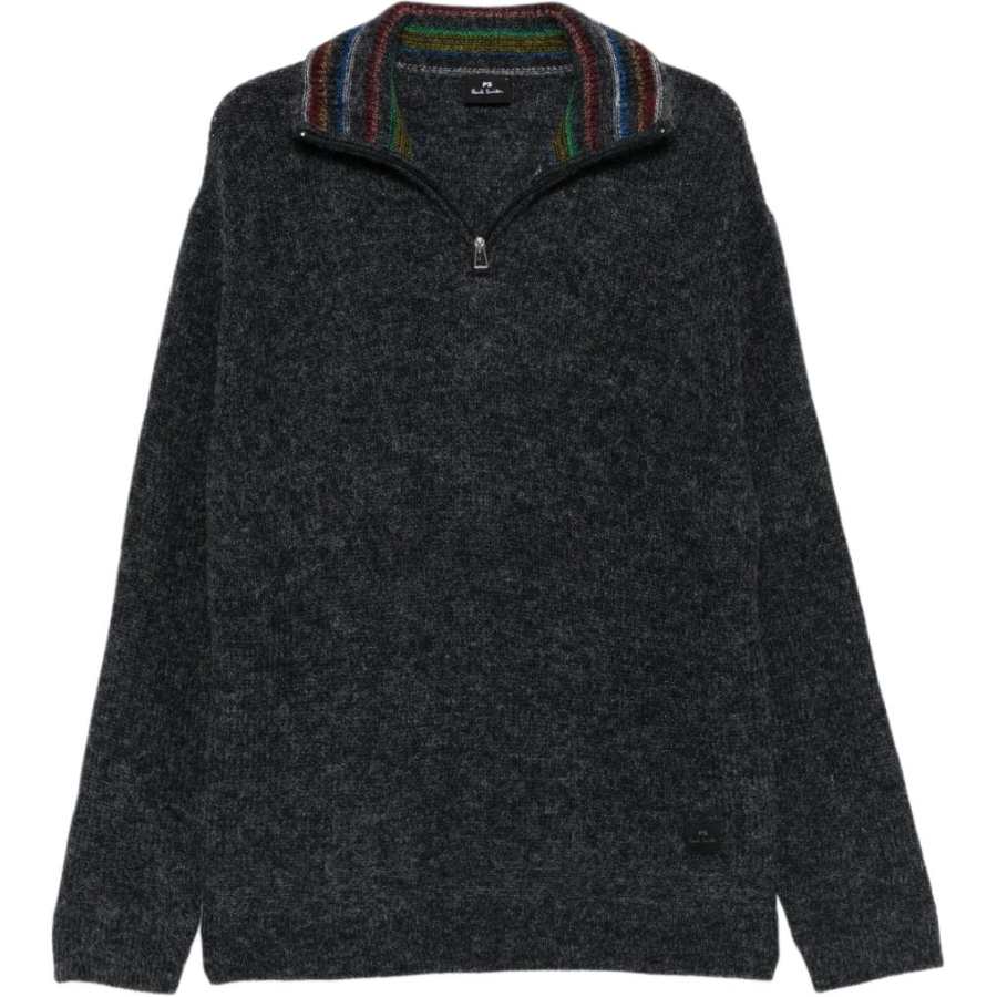 Paul Smith Paul Smith Half-Zip Striped-Collar Jumper