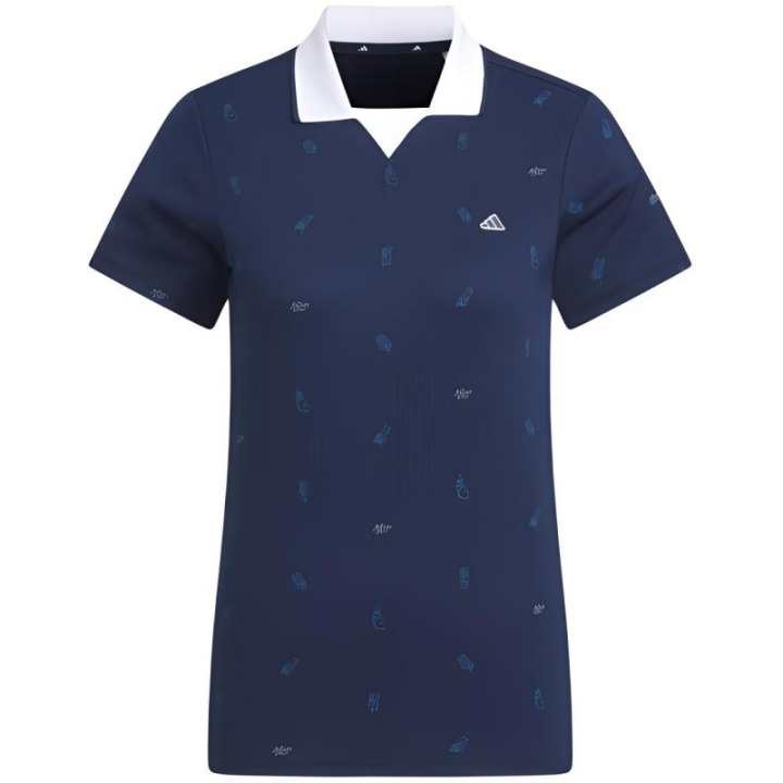 Adidas Adidas Polo Shirts Women's Blue V Neck Moderate Straight Fit