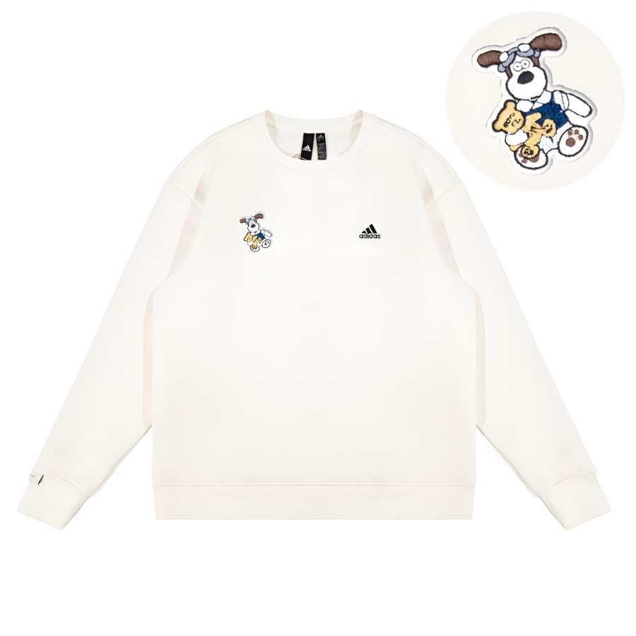 Adidas Adidas LABEL Sweatshirts Unisex White Crew Neck Moderate Regular