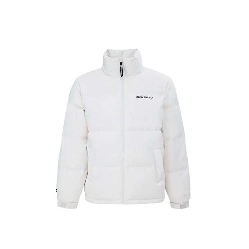 Converse Converse Down Jackets Unisex White Stand Collar Moderate Puffer Jacket