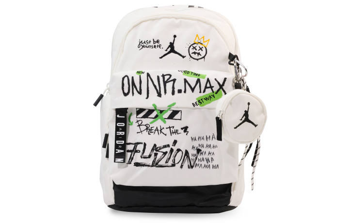 Jordan Jordan Polyester Backpack Regular Unisex Black White Green