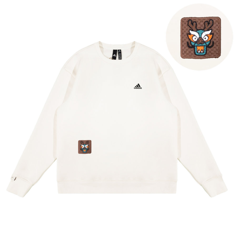 Adidas Adidas LABEL Sweatshirts Unisex White Crew Neck Moderate Regular