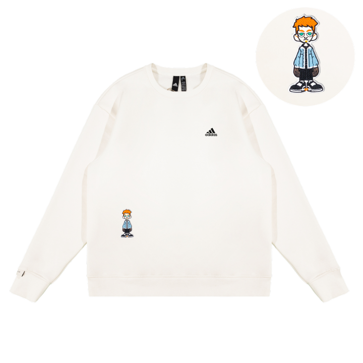 Adidas Adidas LABEL Sweatshirts Unisex White Crew Neck Moderate Regular
