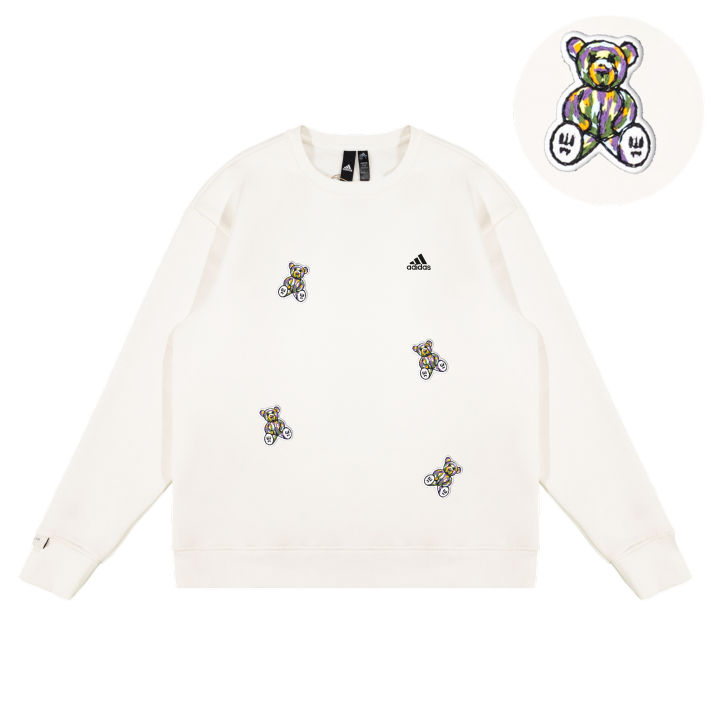 Adidas Adidas LABEL Sweatshirts Unisex White Crew Neck Moderate Regular