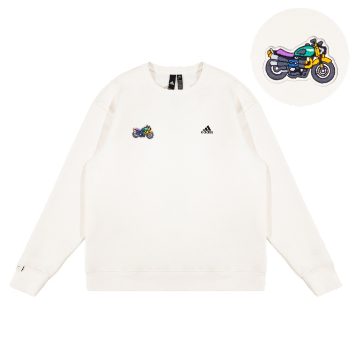 Adidas Adidas LABEL Sweatshirts Unisex White Crew Neck Moderate Regular