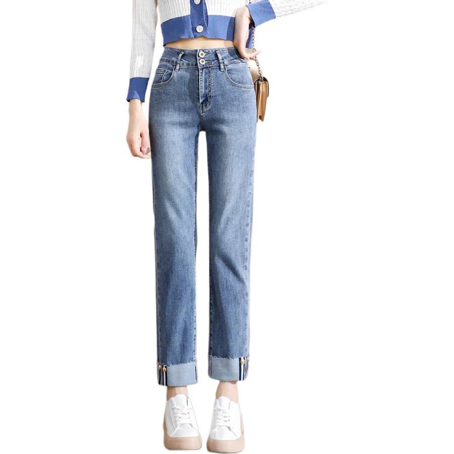 Tonlion Jeans Women's Medium Blue Moderate Straight Fit Pants
